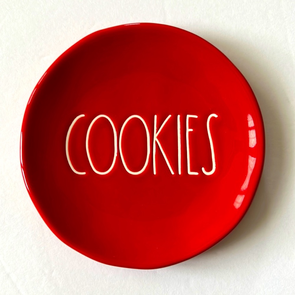 Rae Dunn Red Cookies Plate